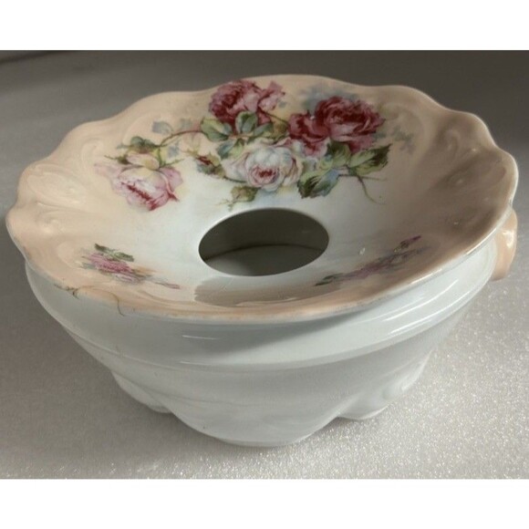 Antique Porcelain Hair Receiver Bowl Hand Painted Victorian Era 1920s Read - Picture 1 of 8